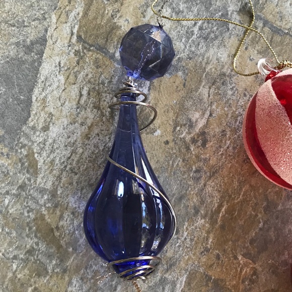 Set of 7 Glass Ornaments, Variety of Colors - Picture 7 of 7